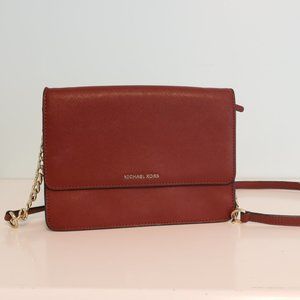 MICHAEL Michael Kors Daniela Large Crossbody Red/Burgandy  Wallet/ Bag/ Purse 👜